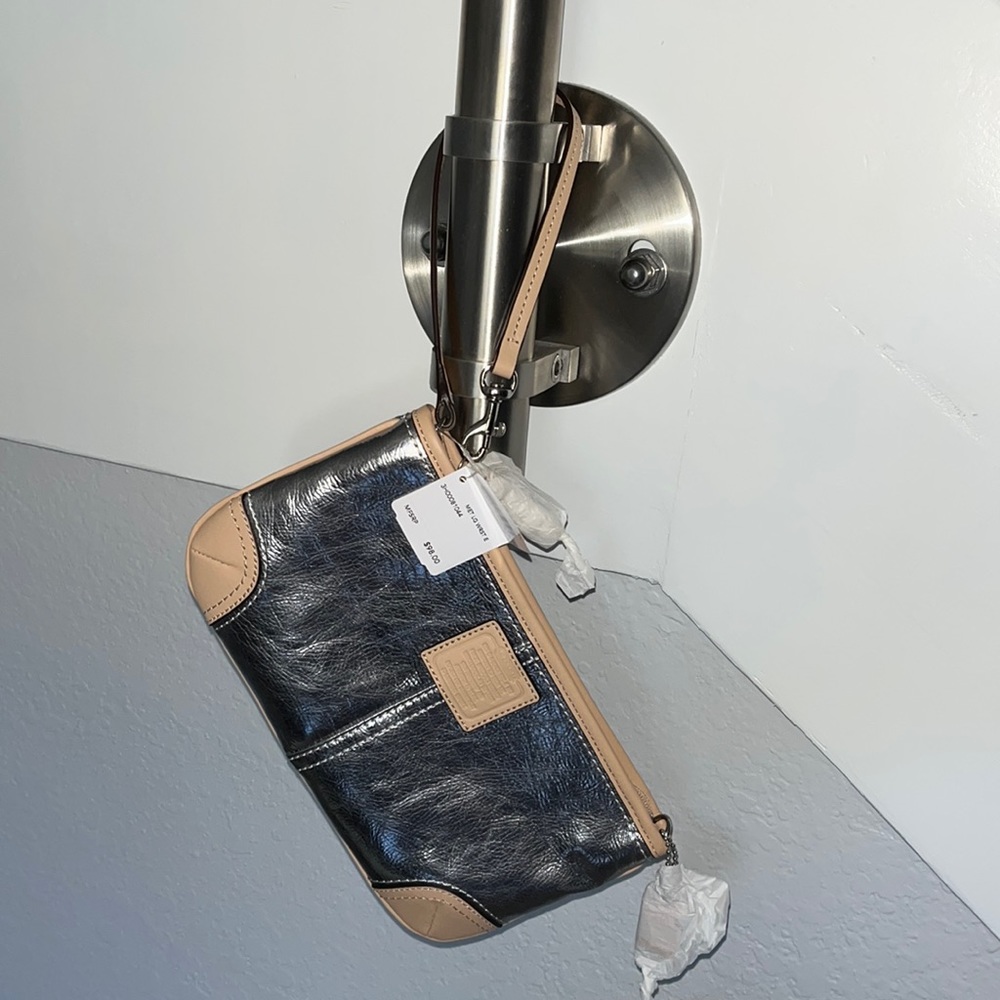 Metallic Coach wristlet